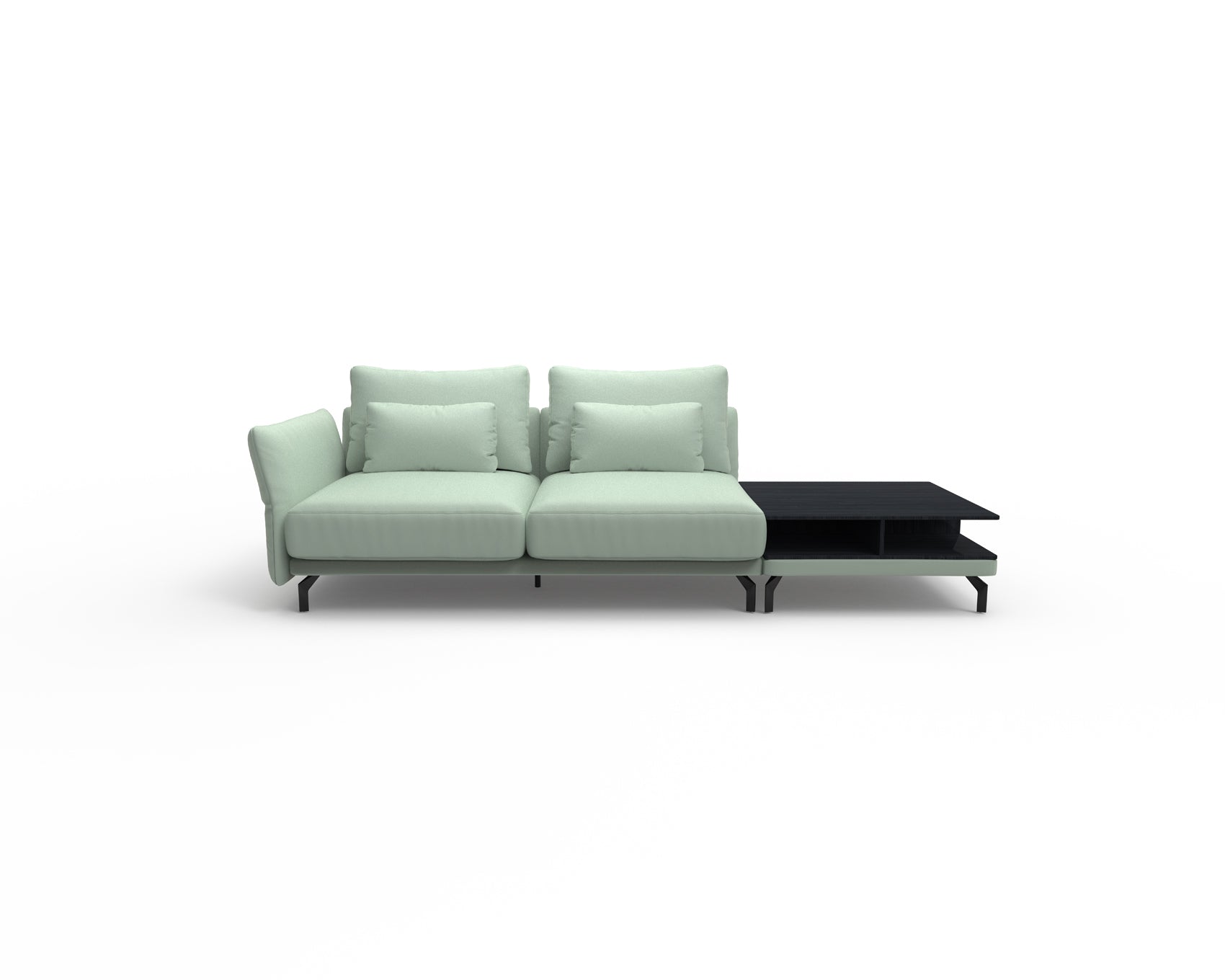 Seagull 2 Seater Sofa with Shelf Table (Right)